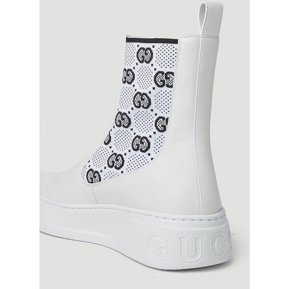 BNWT Gucci Women’s GG Jersey Chelsea Boots In White Size 39.5 US 9.5 $1,295 - Picture 7 of 9